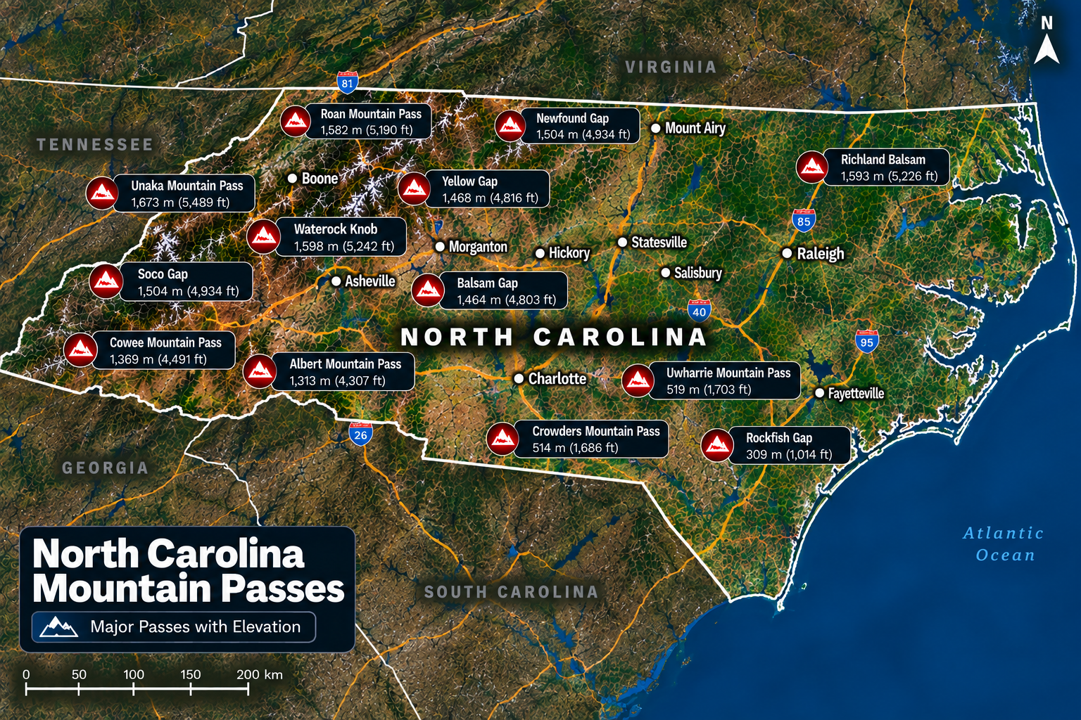 North Carolina (Blue Ridge) Map